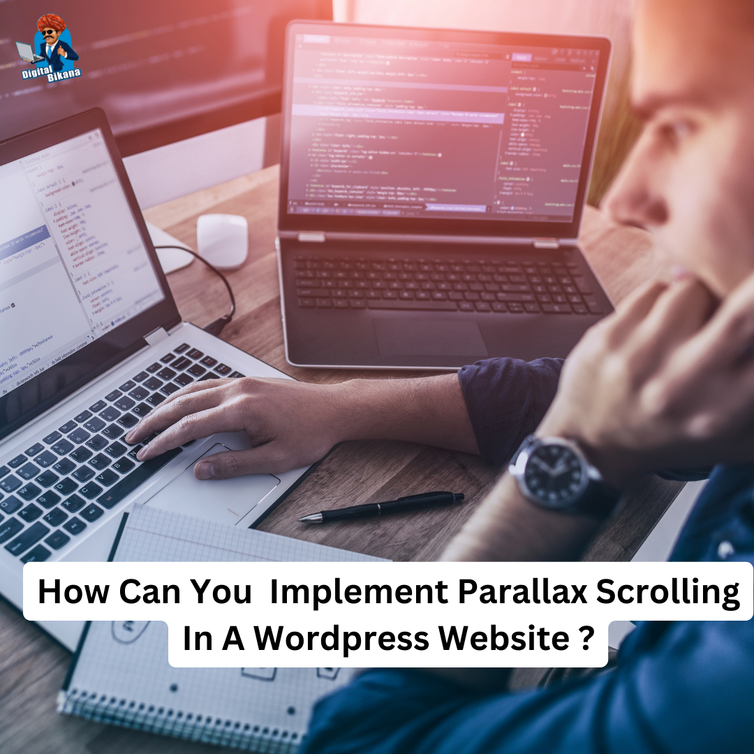 How can you implement parallax scrolling in a wordpress website